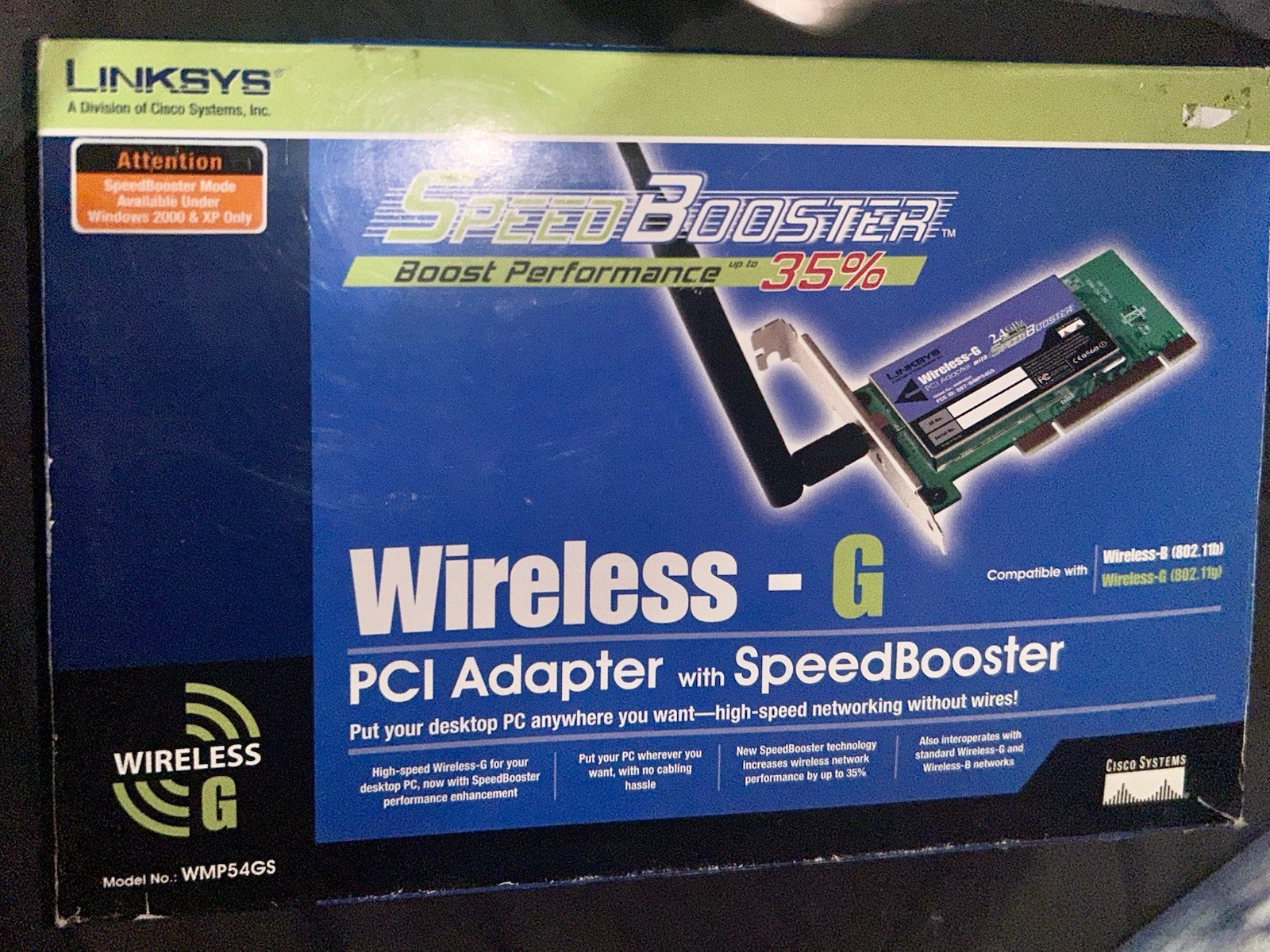 Linksys WMP54GS Wireless-G PCI Adapter with SpeedBooster
