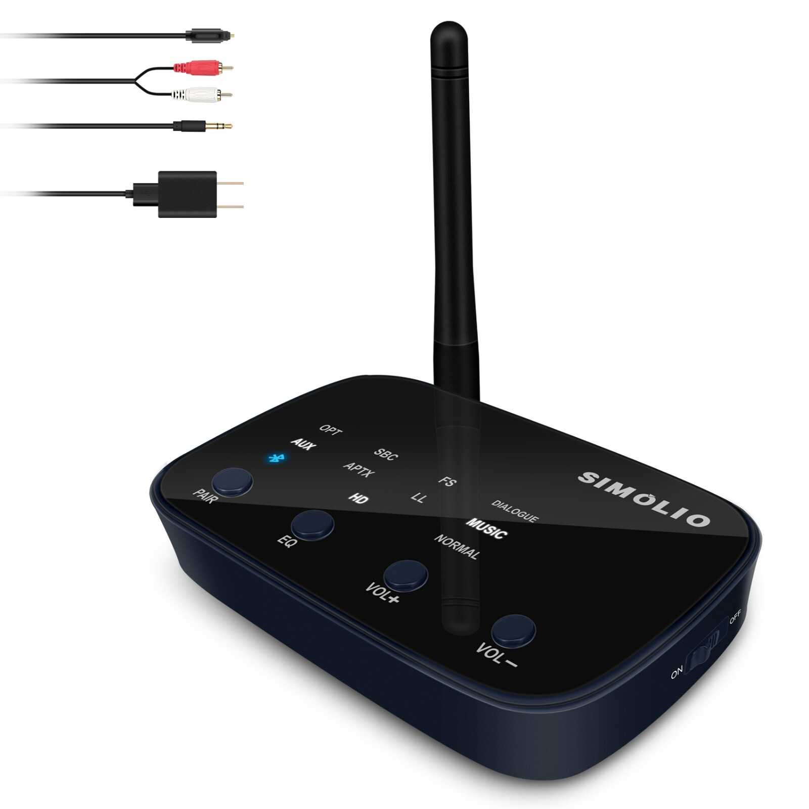 SIMOLIO Bluetooth Receiver for Home Stereo Music with 3.5mm/RCA/Optical JH-211