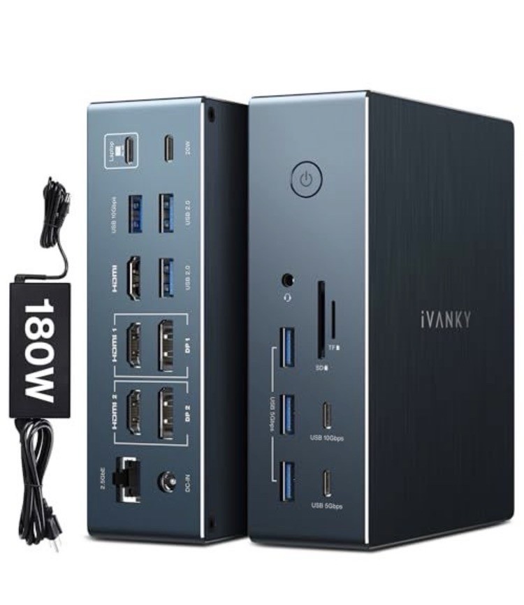 iVanky 20-in-1 FusionDock Pro 2 DisplayLink Docking Station for MacBook Pro/Air