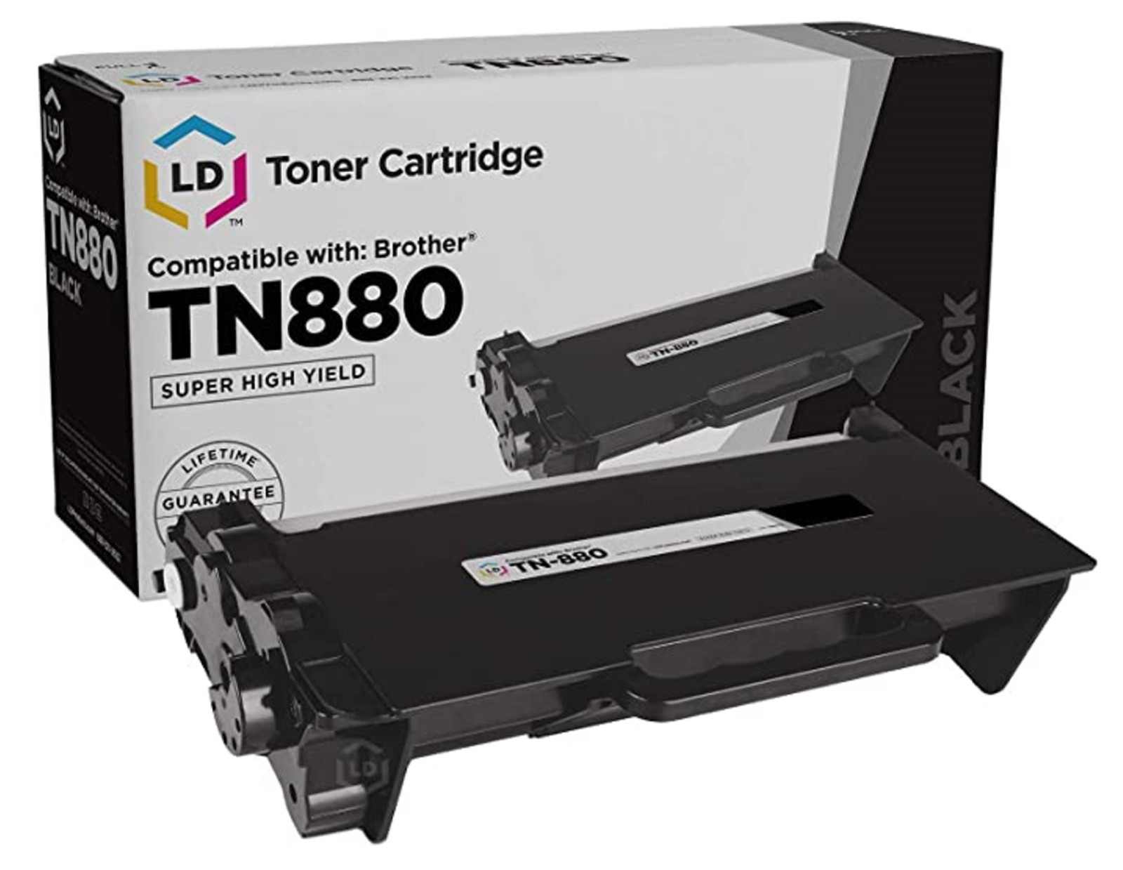 LD Compatible Toner Cartridge Replacement for Brother TN880 Super High Yield Bla