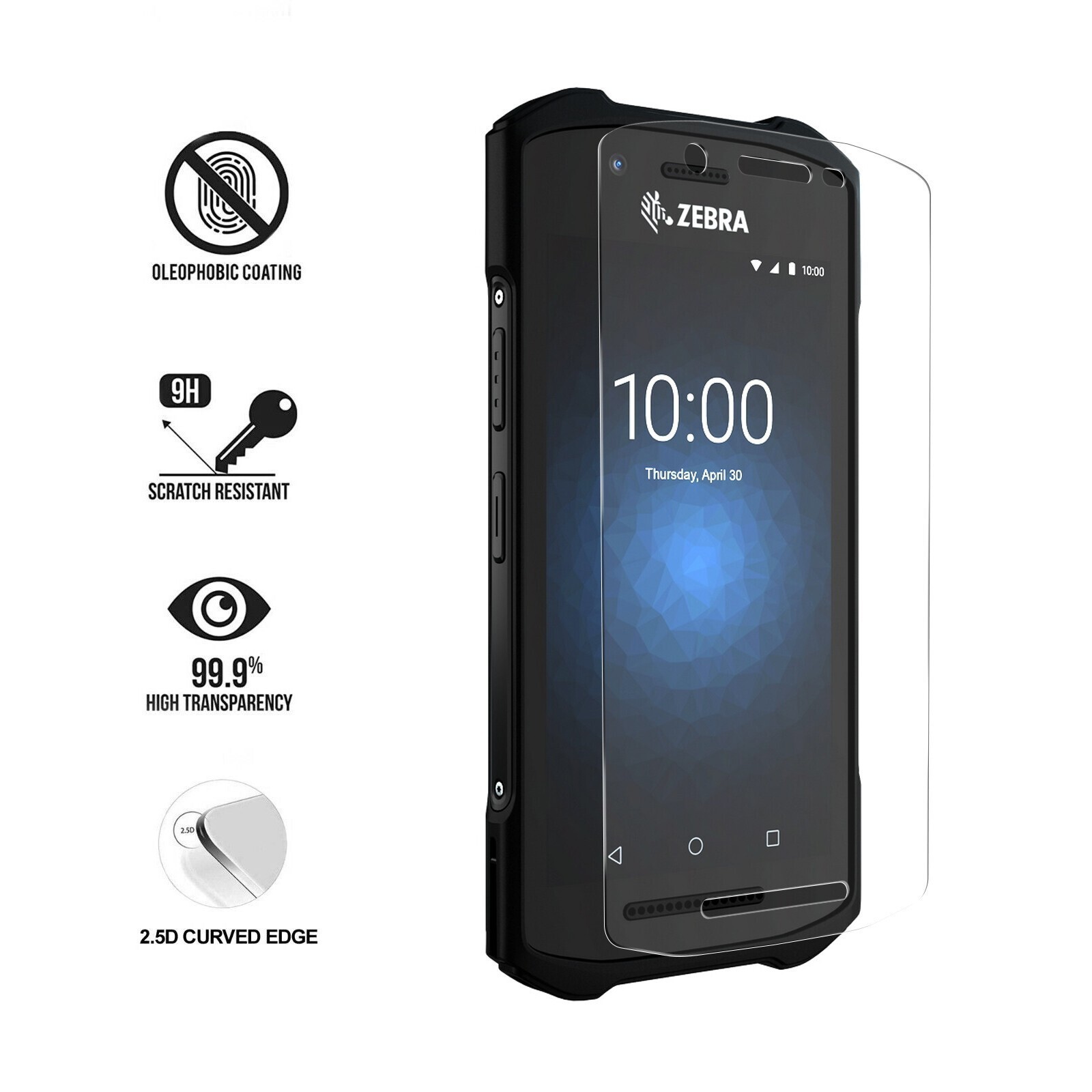 5PCS Tempered Glass Screen Protector for Symbol Zebra TC26 TC21 TC210K