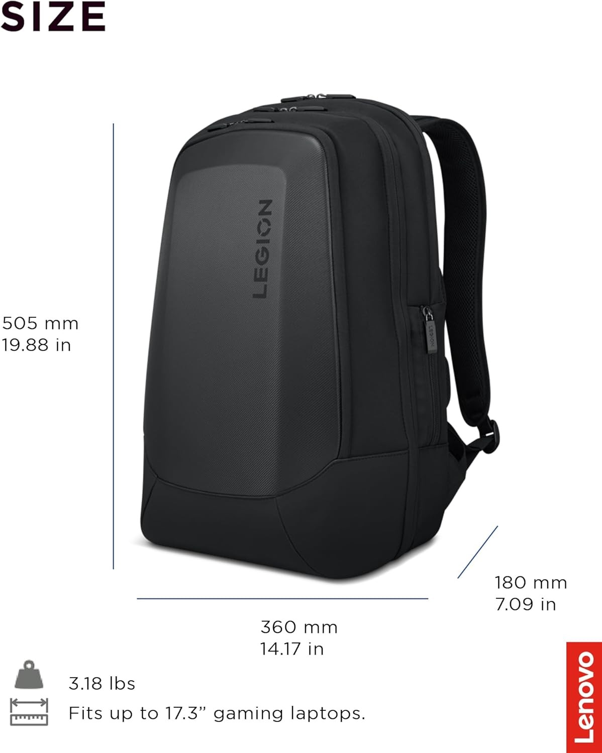 Lenovo Legion 17" Armored Backpack 2 Shell Gaming Laptop School Travel NEW