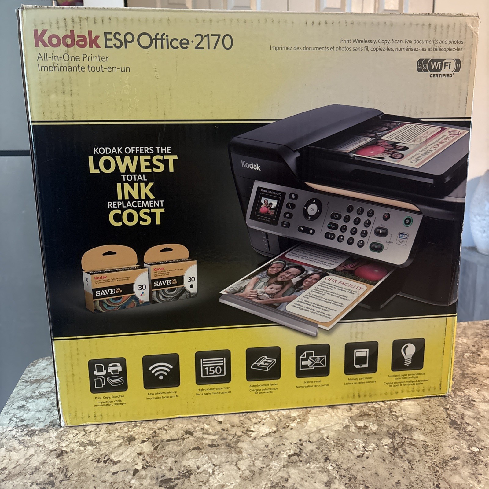 Kodak ESP Office 2170 All-In-One WiFi USB Color Inkjet Printer NEW OPEN BOX
