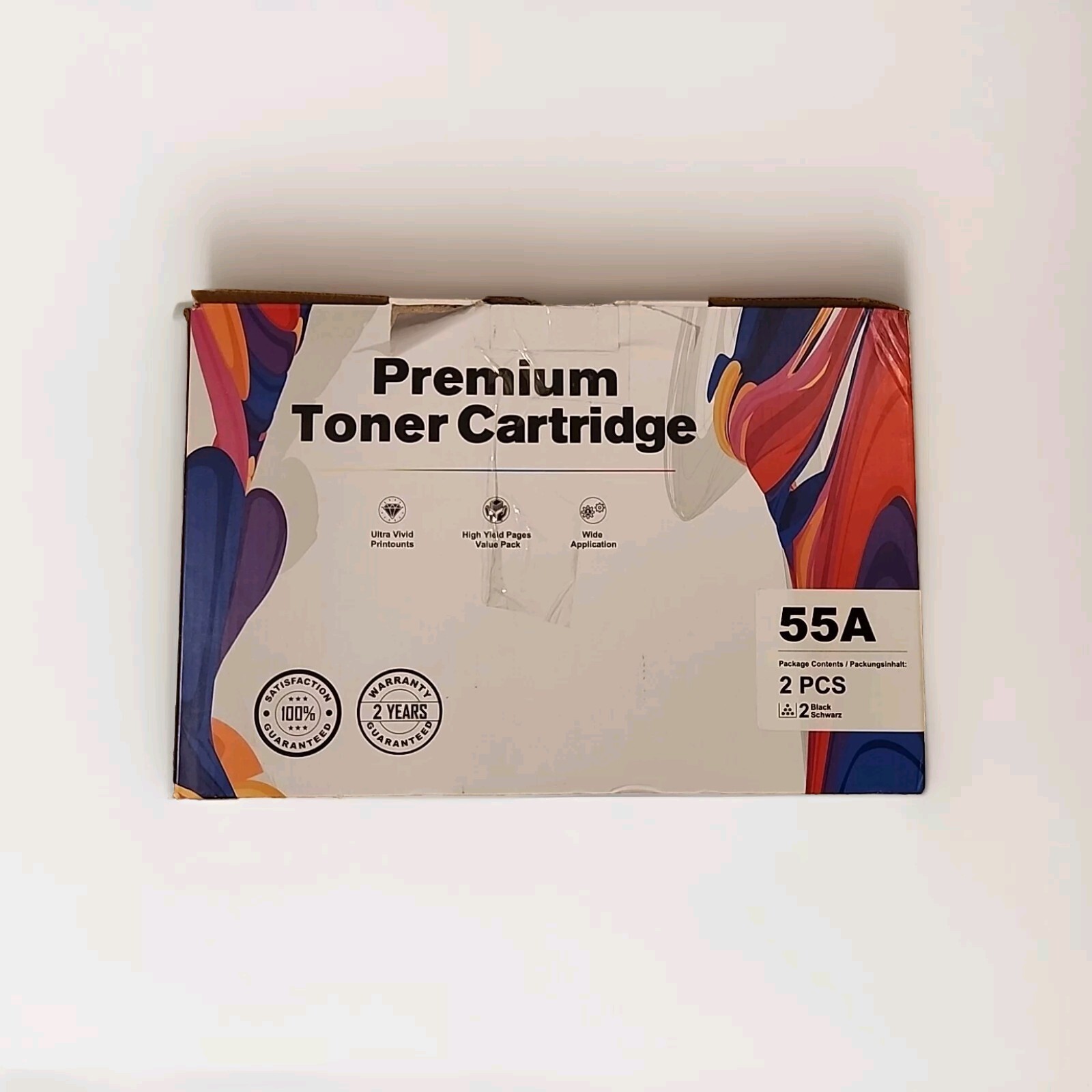 2PK CE255A 55A Toner Cartridge For HP 55A LaserJet MFP M525f P3015 M525dn M521dn
