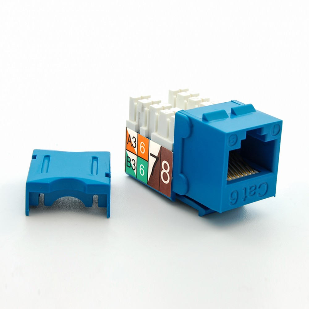 10 Pack of CAT6 RJ45 110 Type Keystone Jack Blue