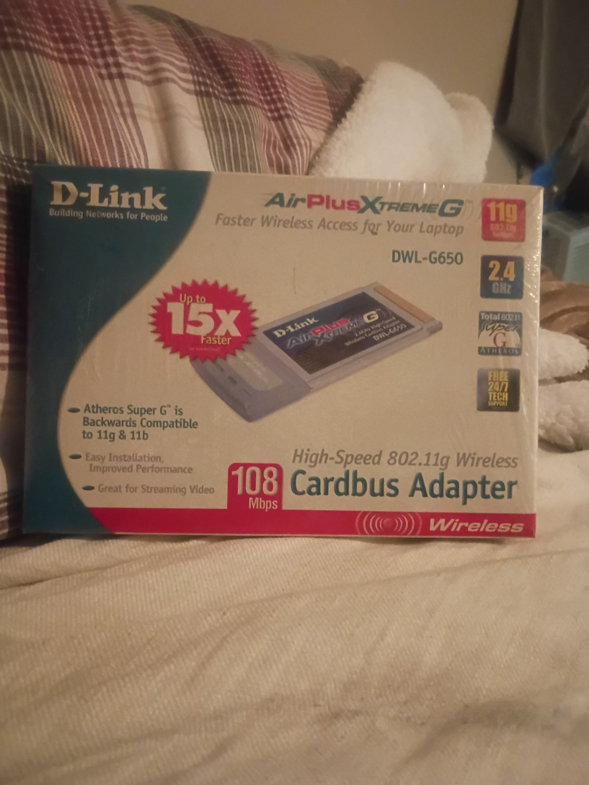 D-Link DWL-G650 Wireless Cardbus Adapter, 802.11g, 108Mbps. Brand New In Plastic