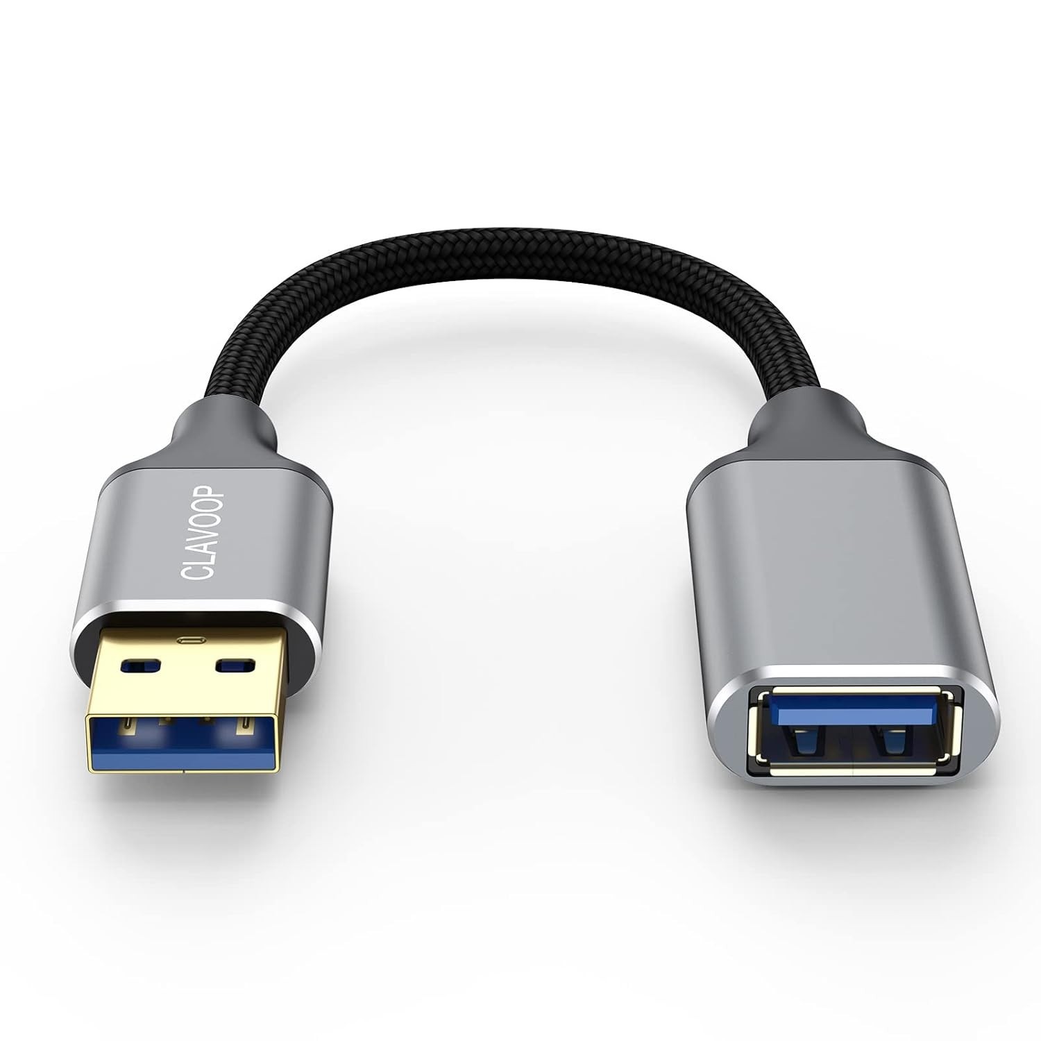 Short USB Extension Cable 6 inch, USB A 3.0 Extender Male to Female Cord Braided