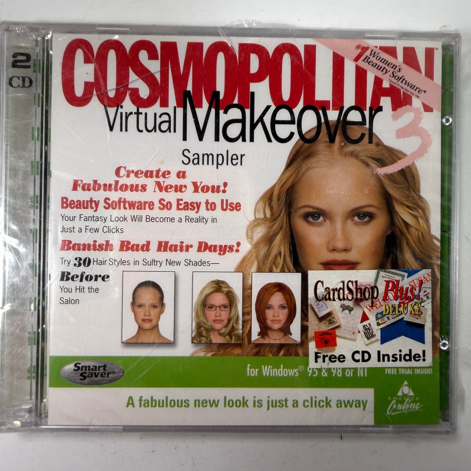 Cosmopolitan Virtual Makeover 3 Sampler Windows 95 98 NT 2-CD Set
