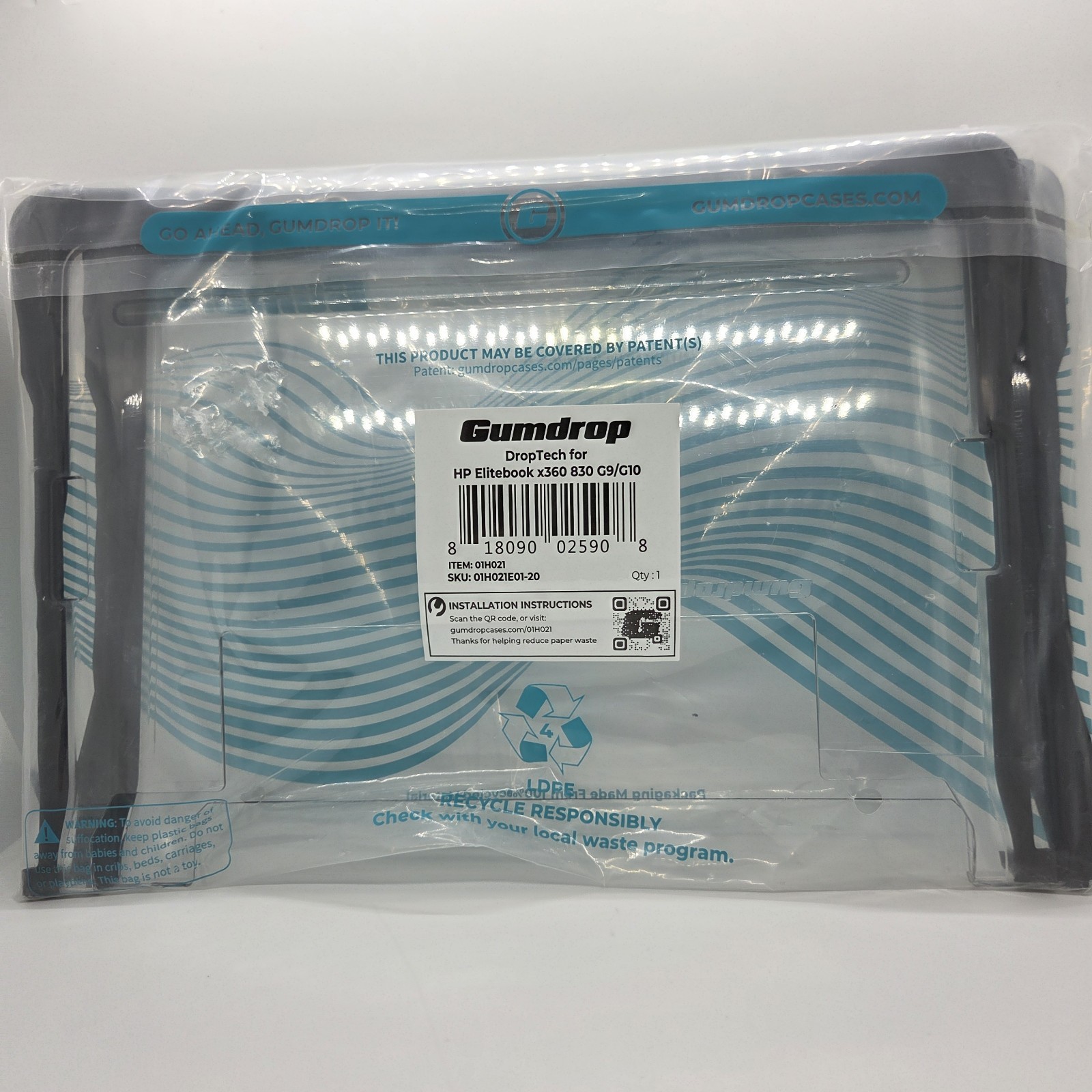 DropTec Gumdrop Protective Case for HP EliteBook x360 830 G11/G10/G9 Clear NEW 