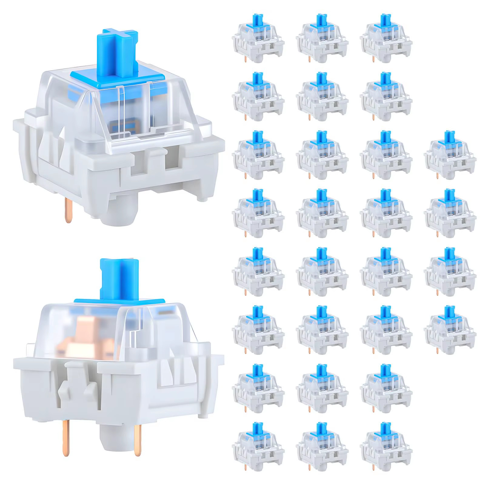 30 PCS Mechanical Keyboard Switches 3 Pin Blue Keyboard Clicker Replacement Keyb
