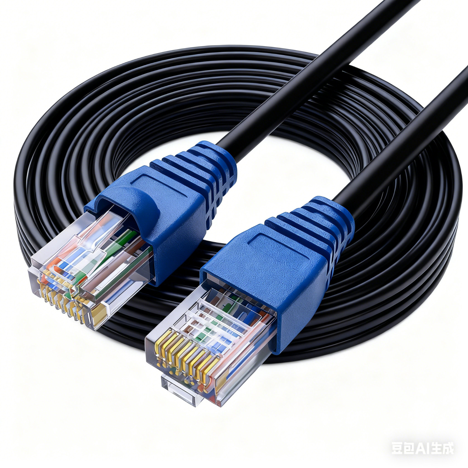 Cat5e Outdoor Direct Burial Ethernet Cable 100ft 24AWG 4 Pair Solid Bare Copper
