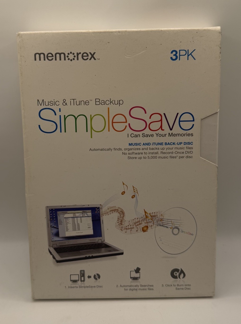 3 Pack Memorex SimpleSave Music & iTunes CD-R Backup Discs