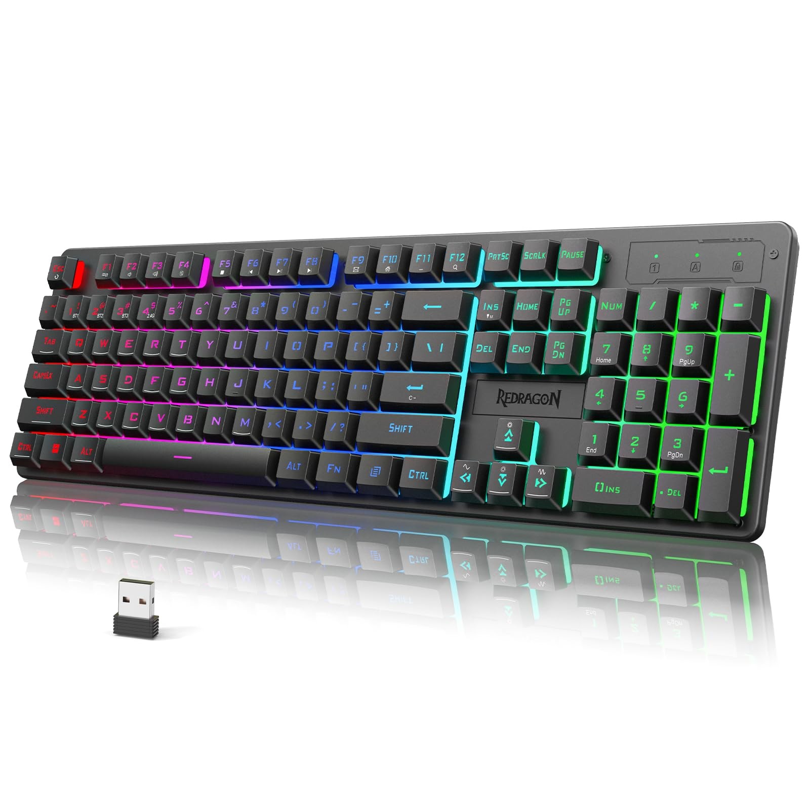 Redragon K521KS Wireless Gaming Keyboard, Tri-Mode BT/2.4G/USB-C Mechanical