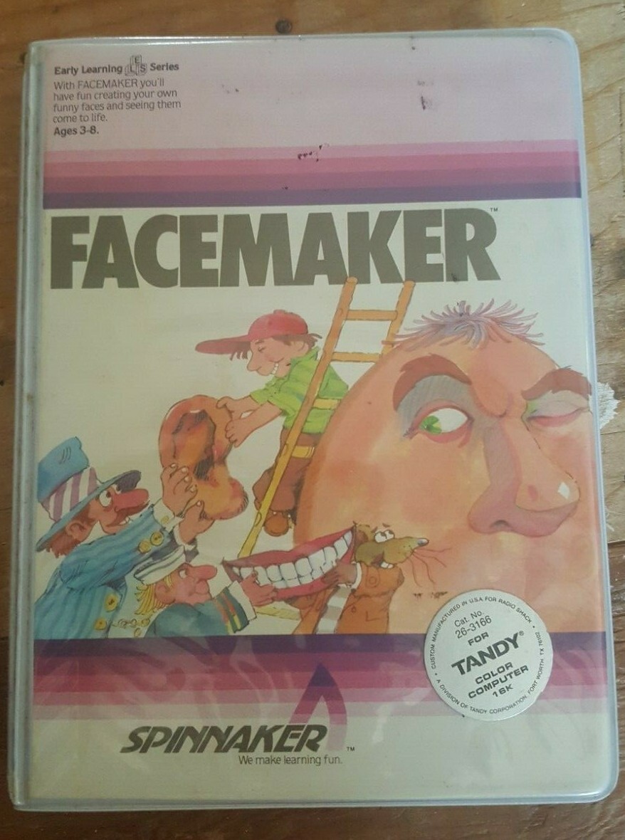 RARE EARLY TANDY Radio Shack Color Computer Software Pak - FACEMAKER NMIP