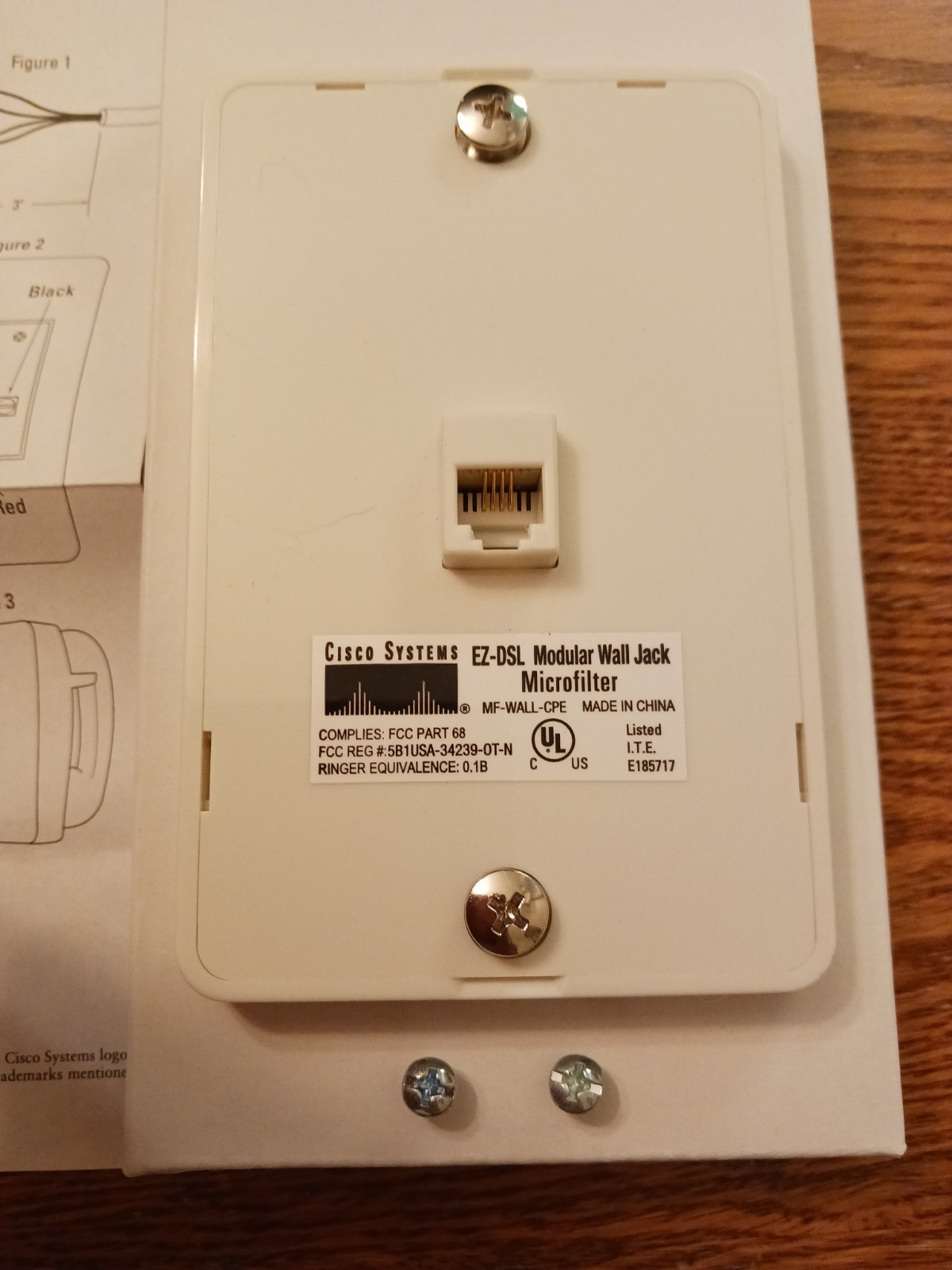 Cisco Systems EZ-DSL Modular Wall Jack Microfilter 