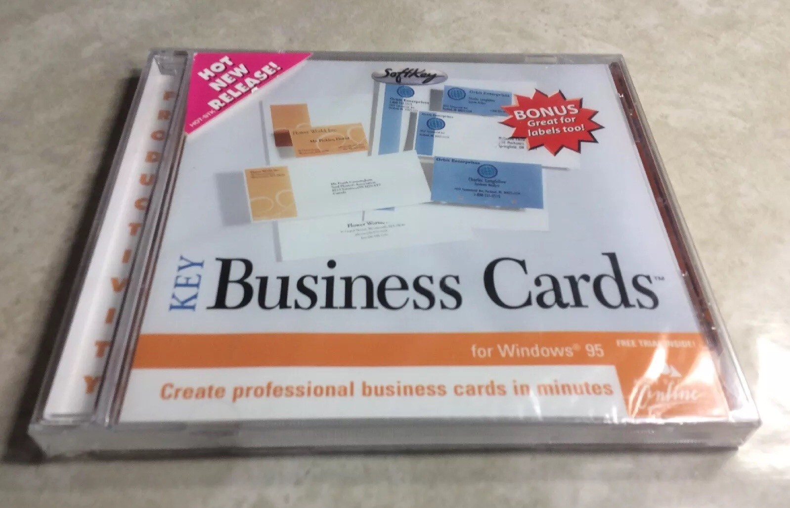 Key Business Cards CD-ROM (Create Professional Business Cards) NEW / Sealed 1998