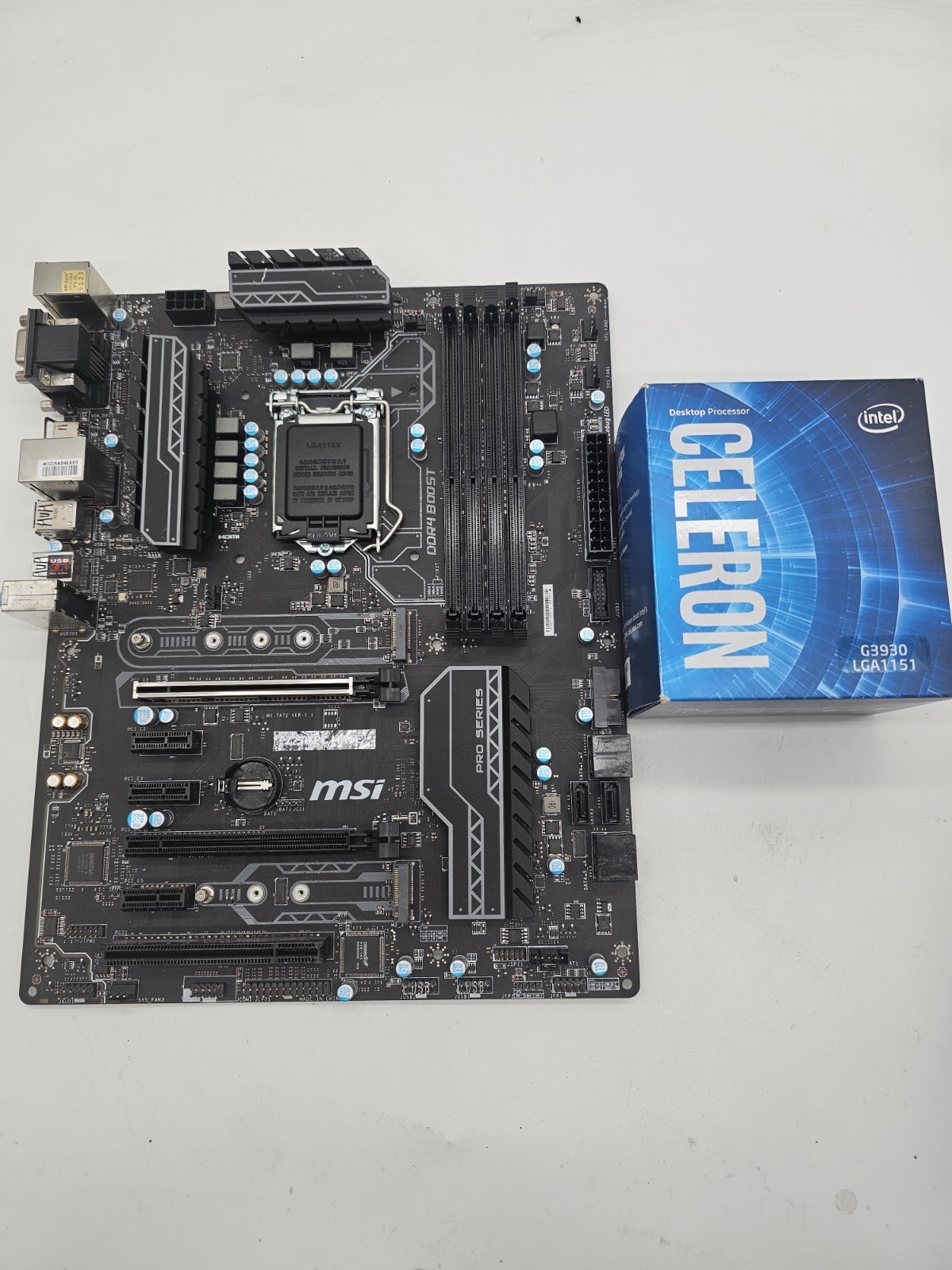 MSI Z270 PC MATE LGA 1151 ATX Motherboard with Intel Celeron G3930 2.9GHz CPU...