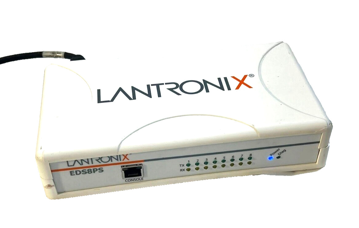LANTRONIX EDS8PS SECURE Serial device server, 8-port serial W/POWER CABEL MUSED.