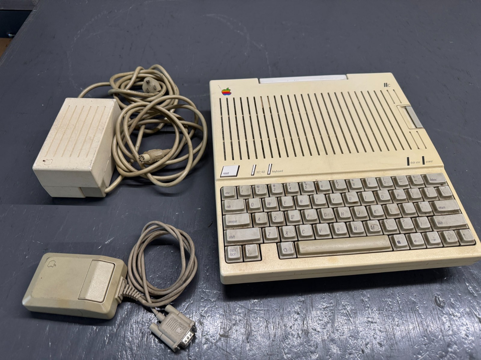 Apple IIc with power supply