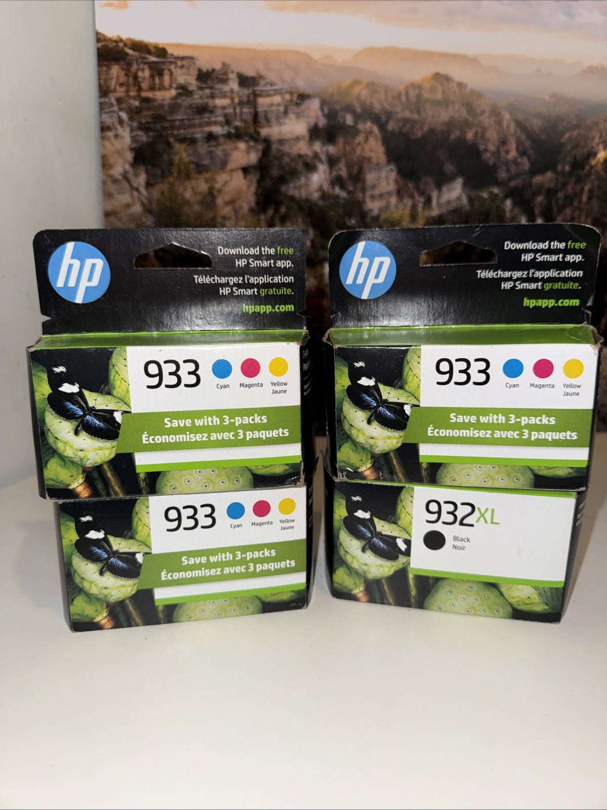 4x HP 932XL Black & HP 933 Color Ink Set N9H62FN - 140   Exp 07/2025 Lot