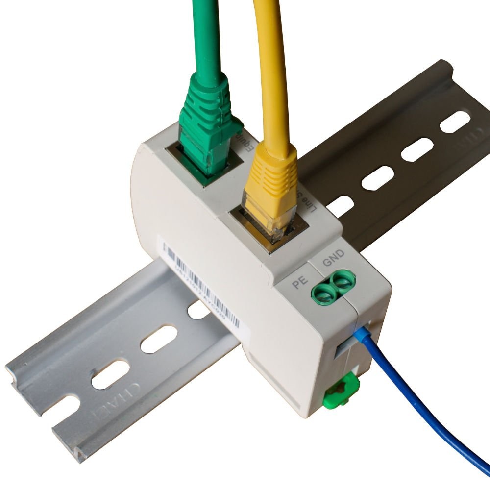 WatchfulEyE WTH-SG/RJ45-O DIN-Rail Mounted Ethernet Surge Protector 1-2, 3-6