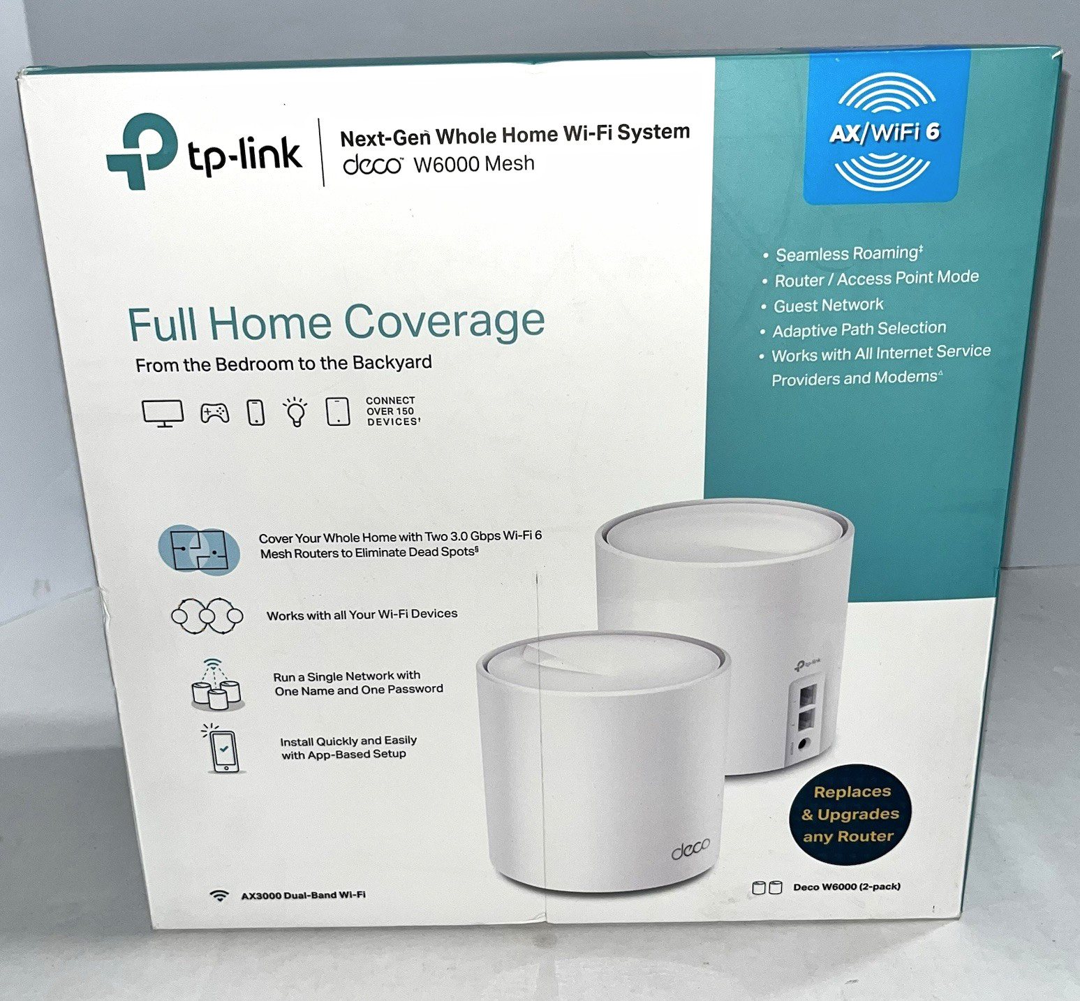 TP-LINK Deco W6000 AX3000 Wi‑Fi 6 Dual-Band Mesh Router 2-Pack White