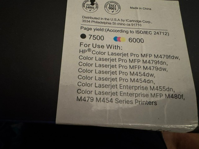 Toner Cartridge Set-4 pack Page yield 7500 black, 6000 other colors