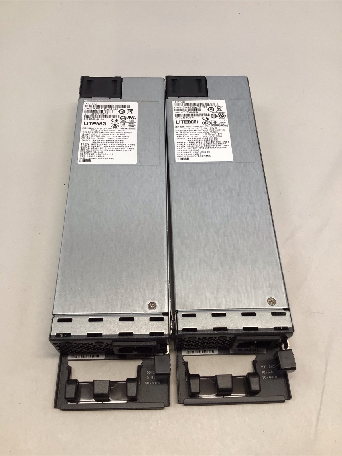 x2 LiteOn C3KX-PWR-715WAC V02 Switching Power Supply PA-1711-1-LF 715W