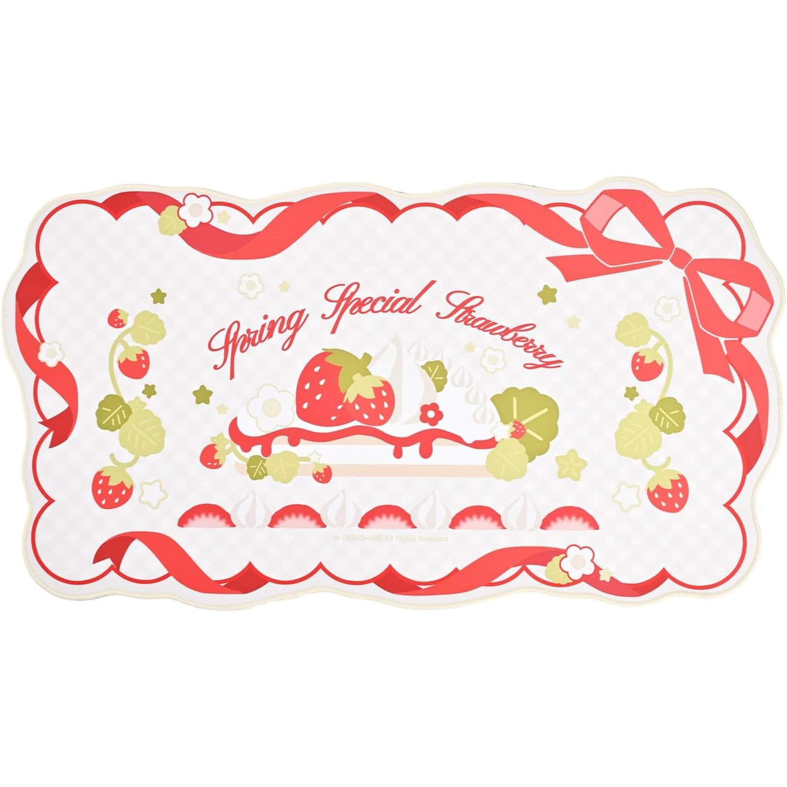 GeekShare Large Mouse Pad with Stitched Edge, Non-Slip Rubber Base Strawberries