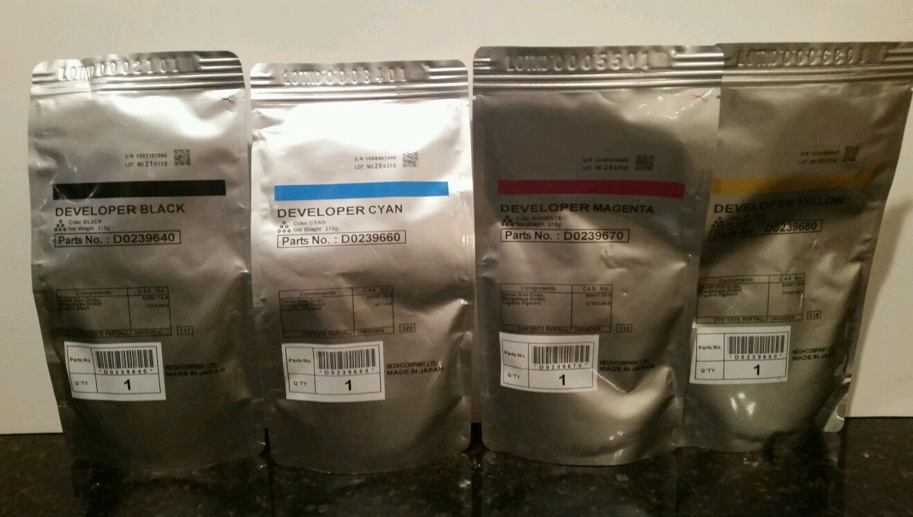 New 4PK Genuine Ricoh Aficio MP C2800 MP C4000 MP C5000 MP C3300  Developer 