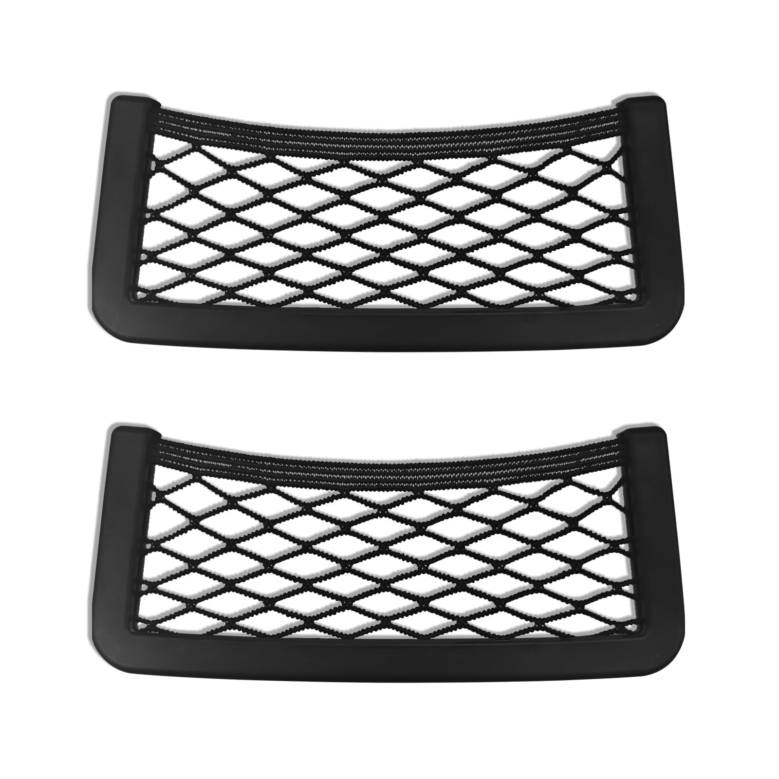 2 Pack Car Net Storage Pocket, -Adhesive Mesh Bag Organizer Net Storage Pouch...