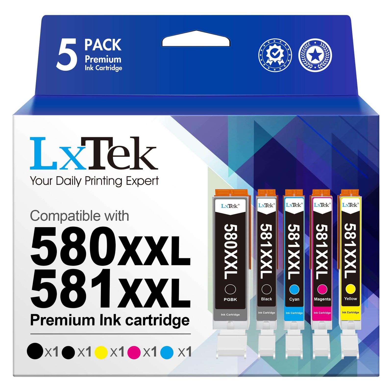 Compatible Cartridges for Canon 580 581 XXL for Pixma TS705a 5-Pack