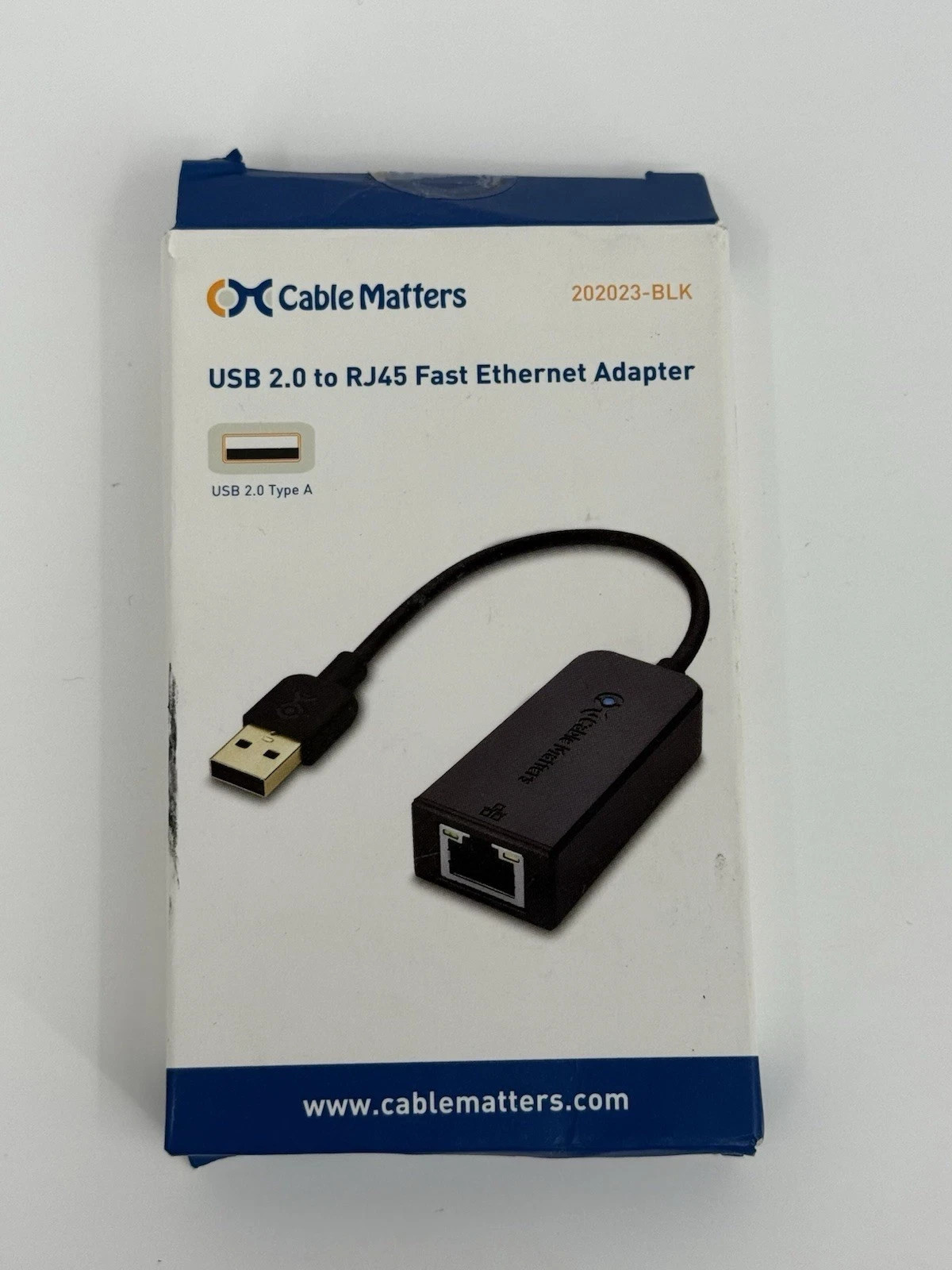 Cable Matters USB 2.0 to RJ45 Fast Ethernet Adapter 202023-BLK NOB