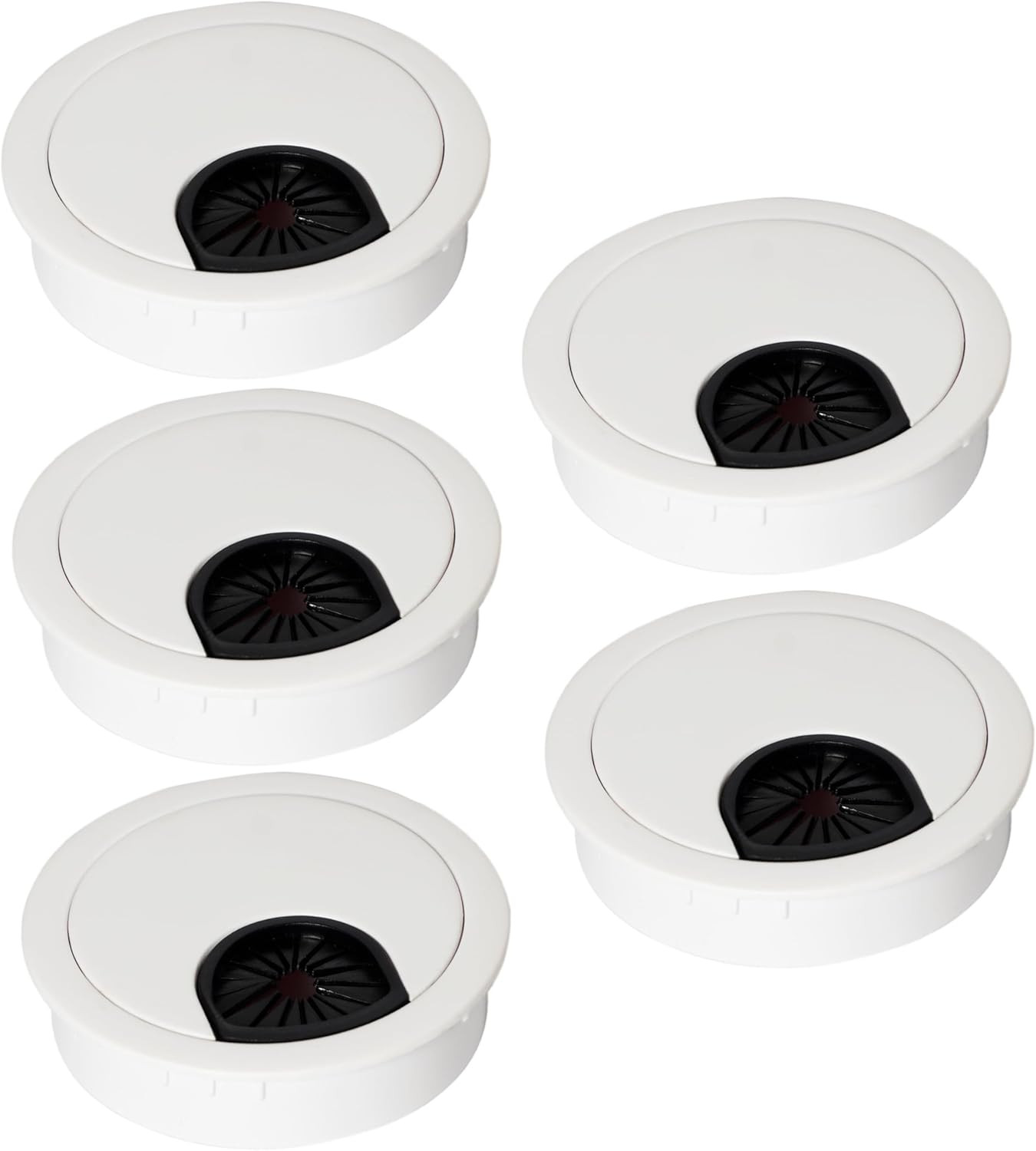5 Pcs Plastic Desk Cable Grommet 2-1/2" – Durable Desk Hole Cover for Wire Manag