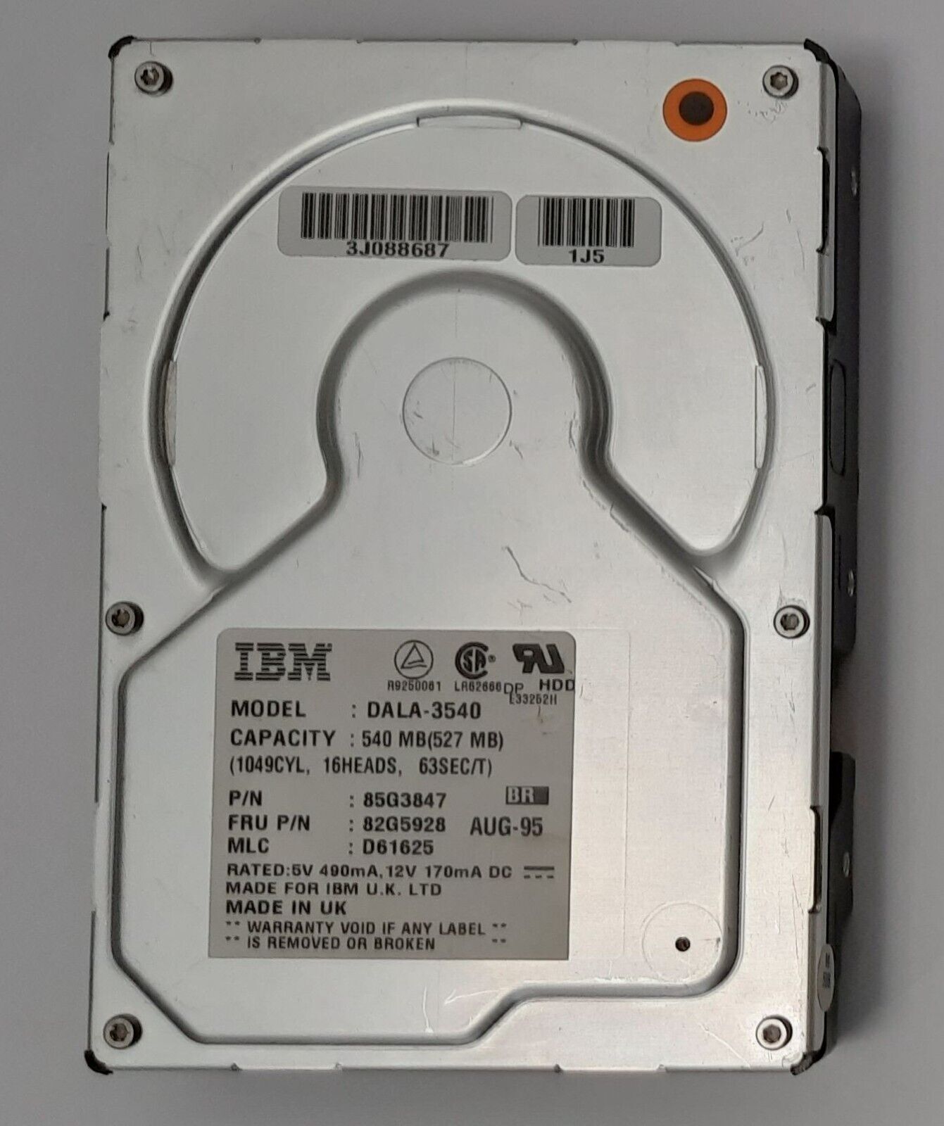 IBM DALA-3540 IDE (540MB, Retro, 1995) Hard Drive