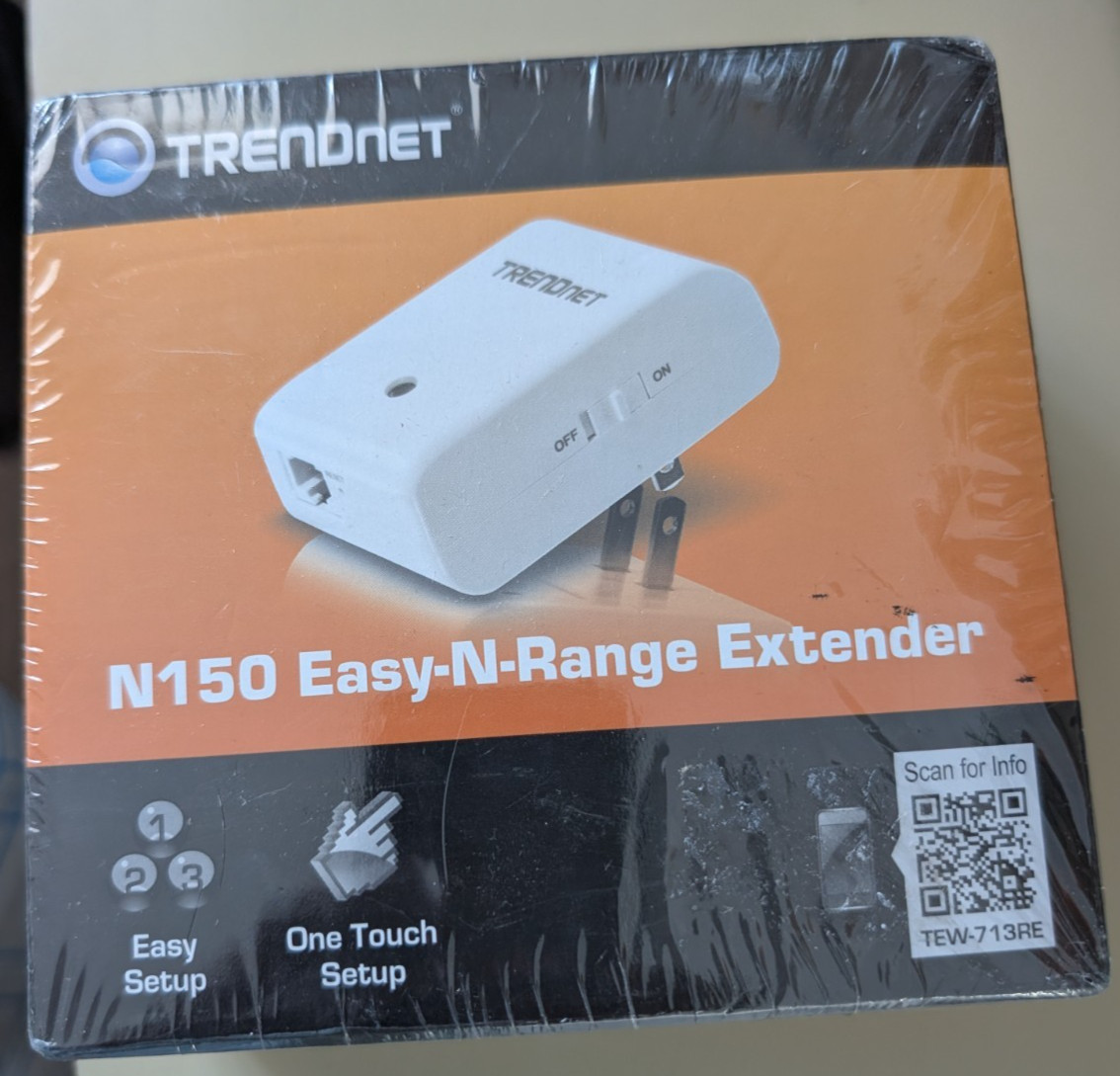 TrendNet N150 Easy-N-Range Extender Model TEW-713RE UPC: 710931130065