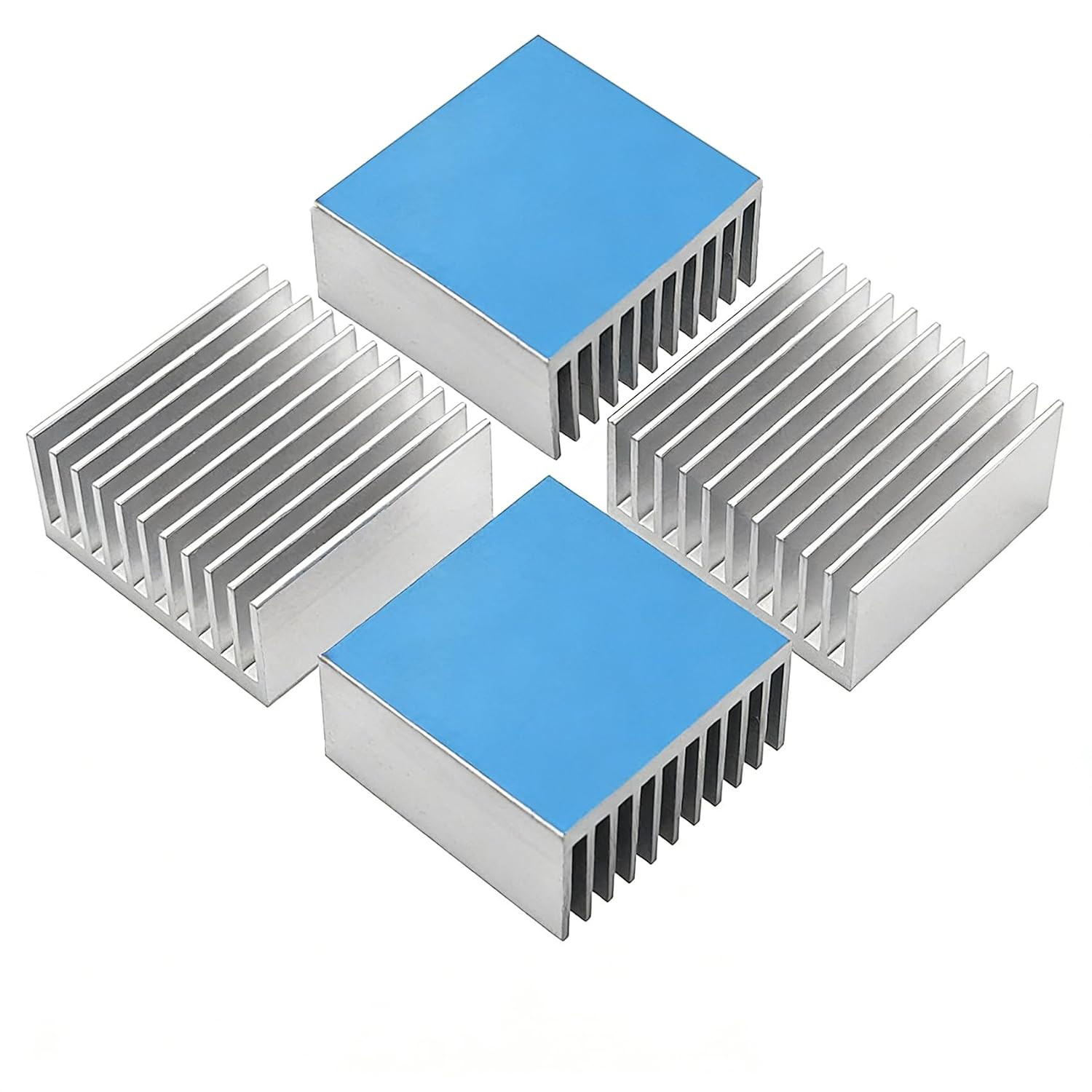 4PCS 40Mm Aluminum Heatsink with Thermal Conductive Adhesive Tape, 40×40×20Mm He