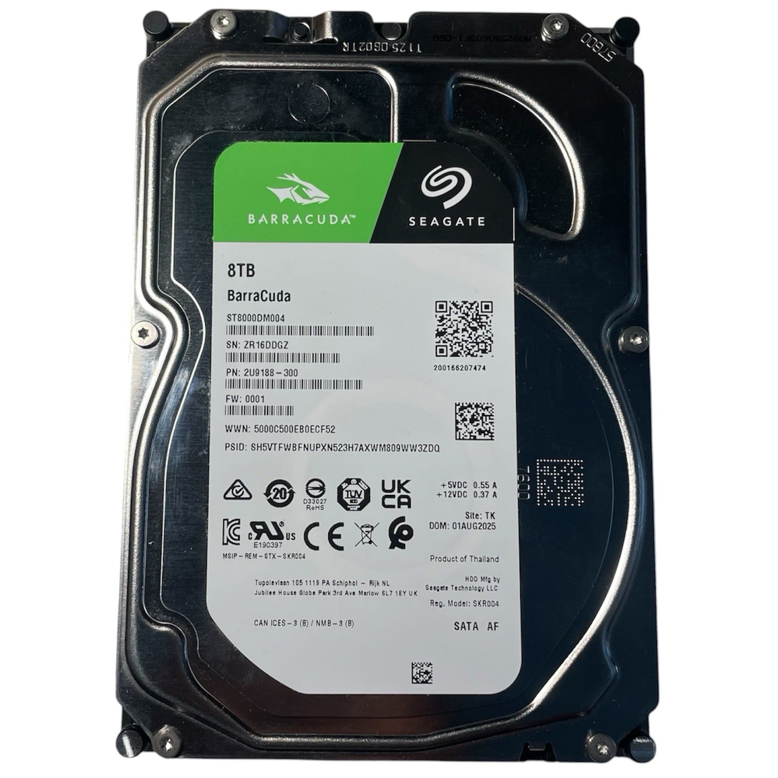 Seagate Barracuda 8 TB, Internal 3.5" (ST8000DM004) Hard Drive