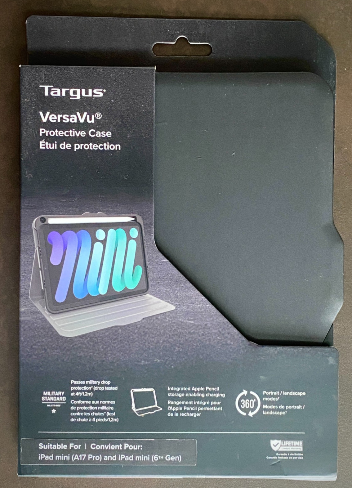Targus VersaVu Slim 360° Rotation iPad mini Case (A17 Pro, 6th Gen) THZ914GL Blk
