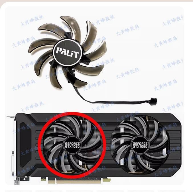 For PALIT P106-100 GTX1060 1070 1080 Dual OC Graphics Card Fan GA91S2U Parts