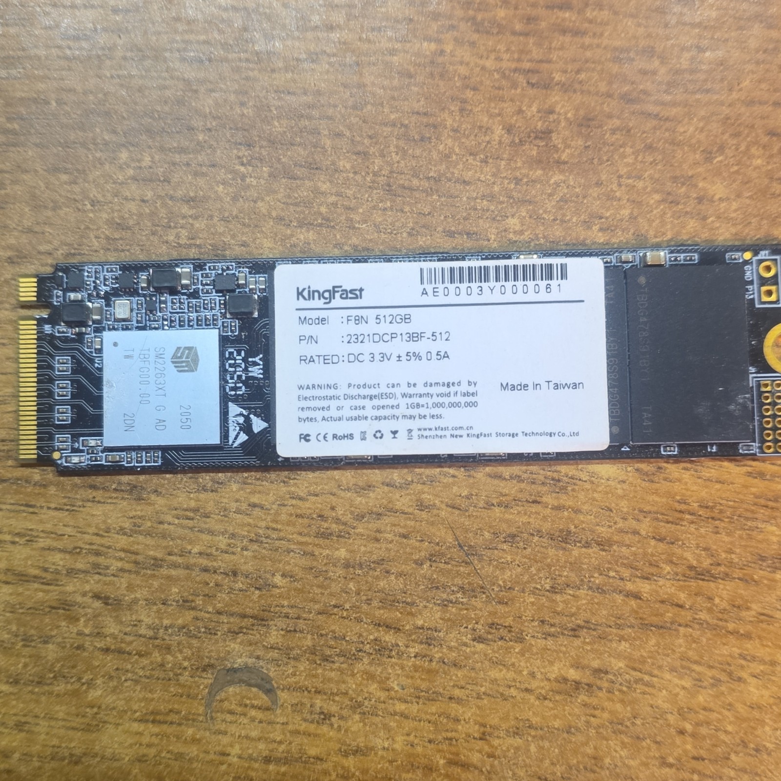 KingFast NVMe/PCIe SSD untested 