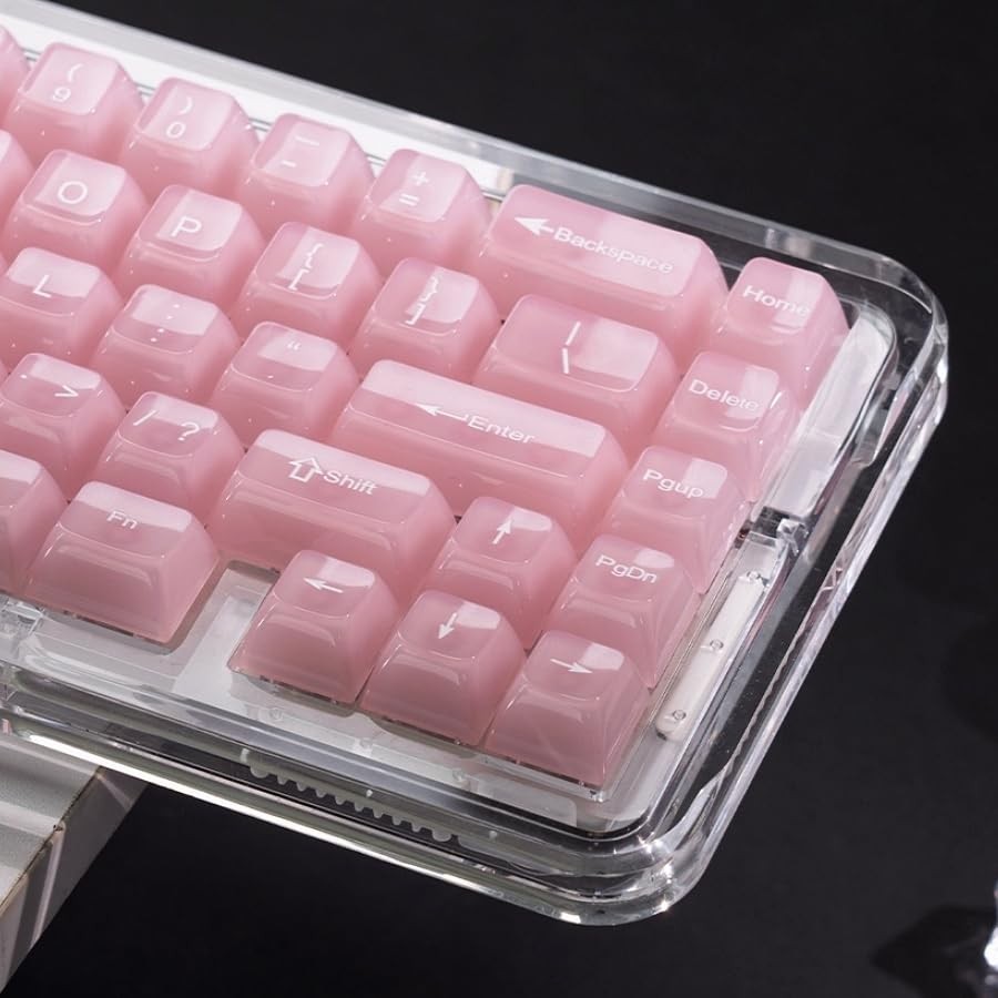 Keyboard Keycaps Jelly, Clear Cute Keycaps, Transparent Pink Key Cap