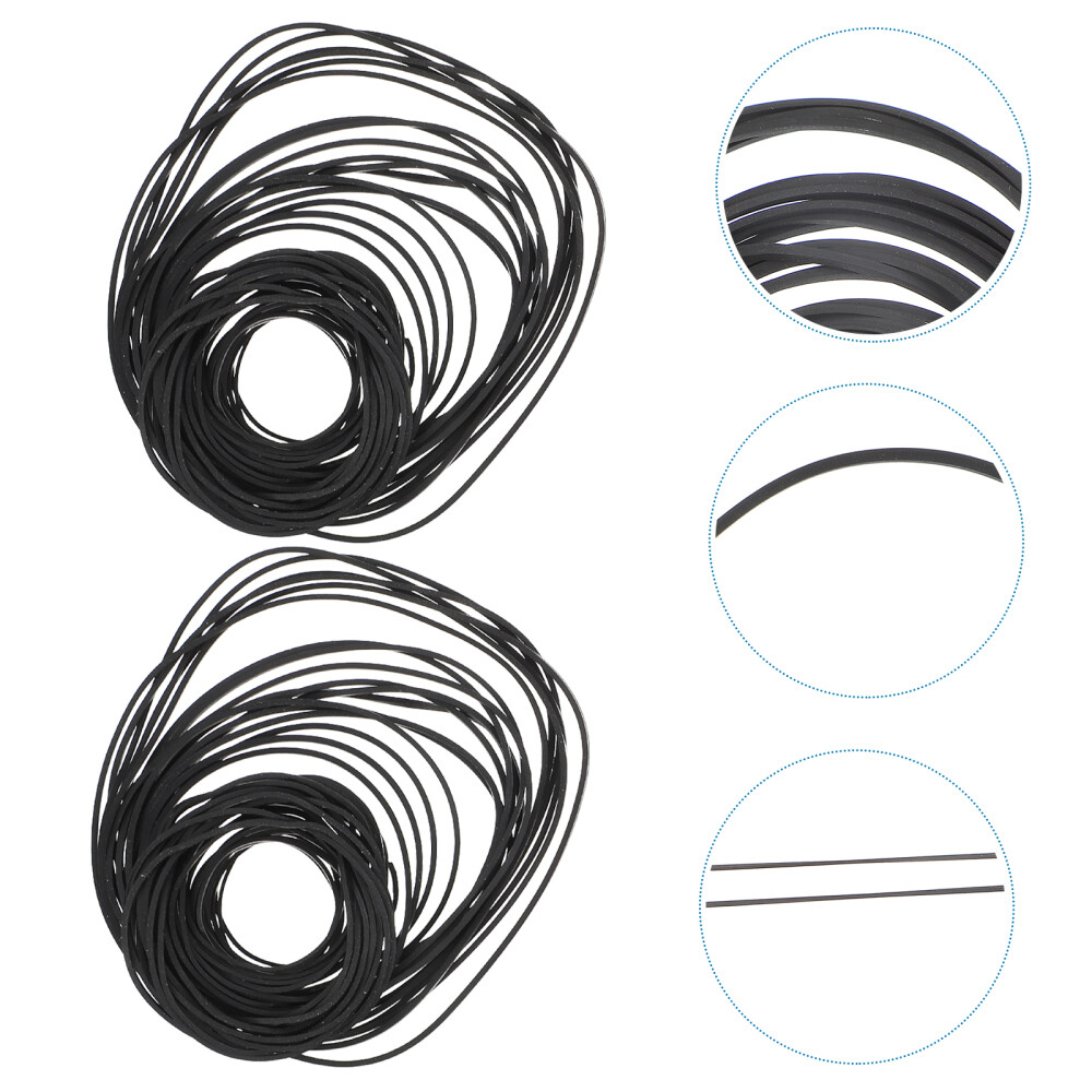 2 Packs Recorder Rubber Belt for Cassette Recorder Repair Maintenance 40-130MM