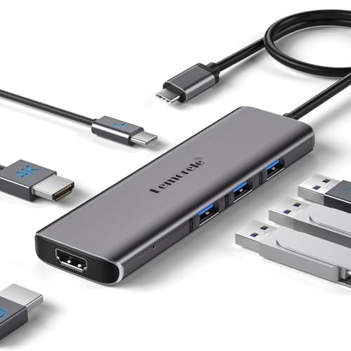 LEMORELE SPECS LEMORELE USB C TO DUAL HDMI ADAPTER TC73 PLUS - GRAY