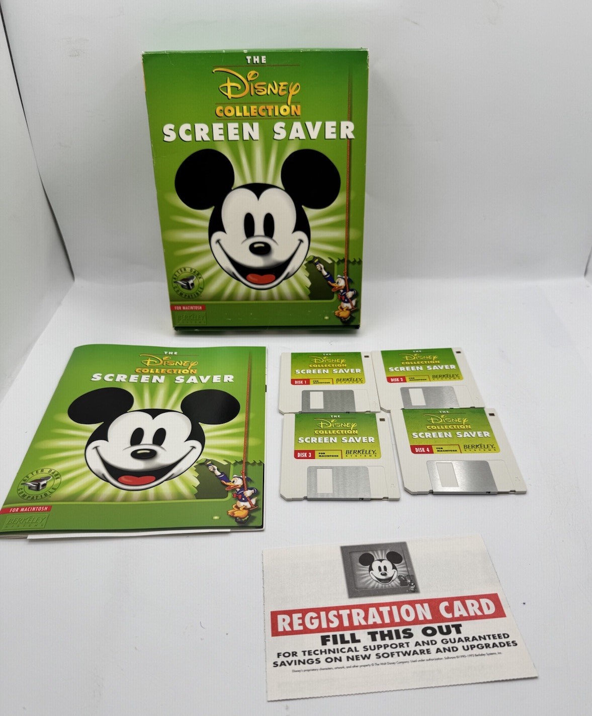 Disney Collection Screen Saver For Macintosh, Computer Software 3.5"( Disk 1-4)