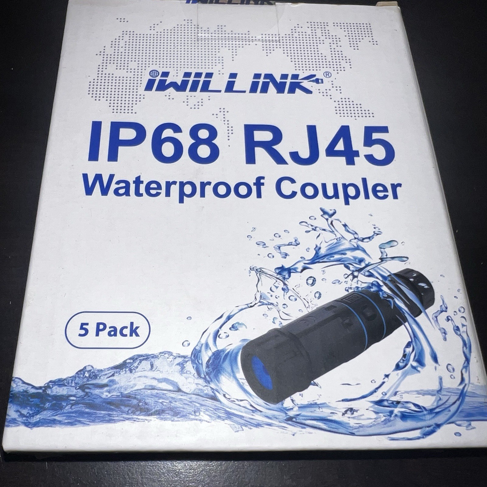 5-pack Waterproof RJ45 Coupler IP68 Short Profile 3.23", Cat6/Cat5E/Cat5 Outside