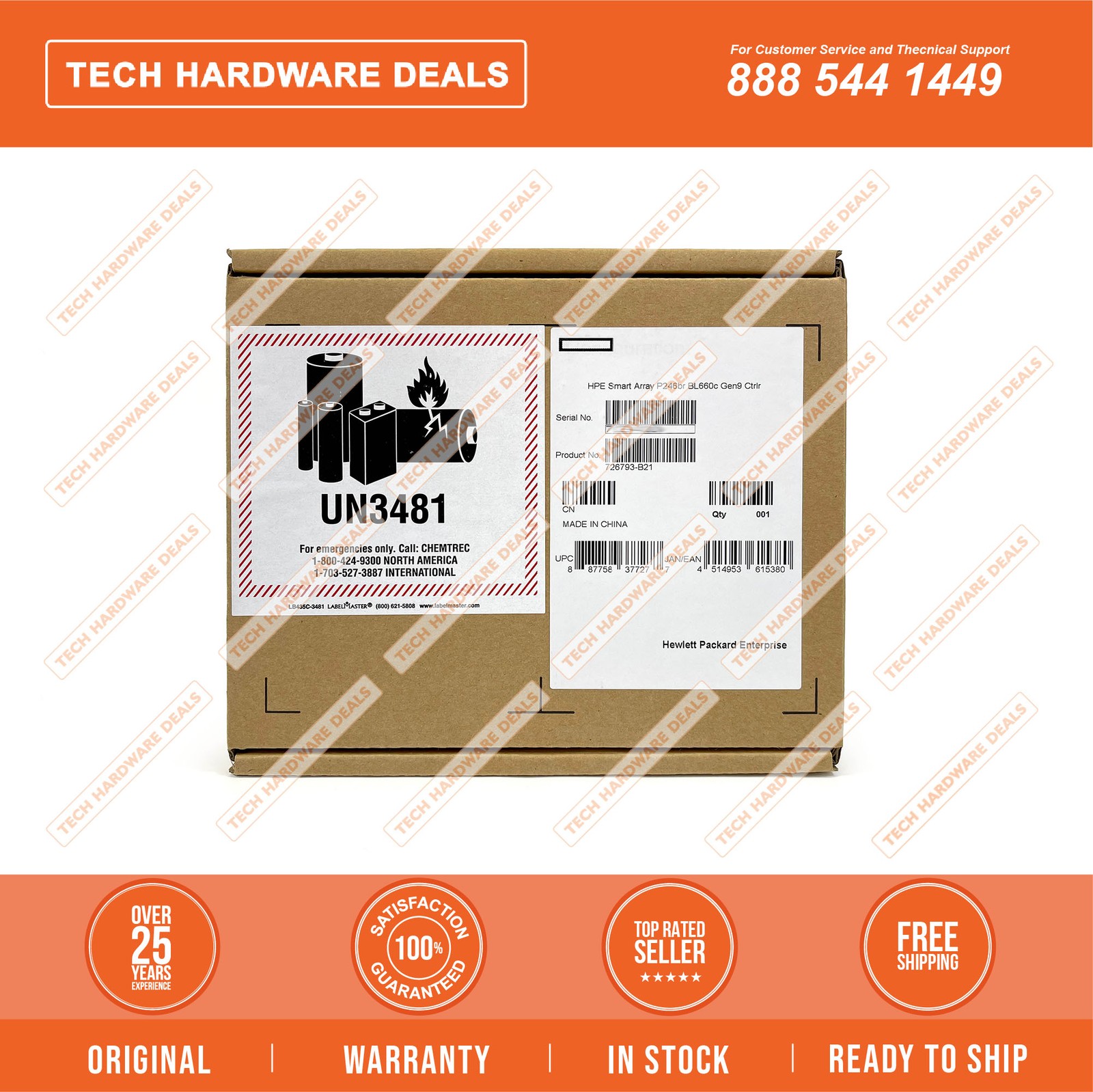 750000-001  RETAIL BOX HP Smart Array P246br BL660c Gen9 Cntrlr w/ Battery