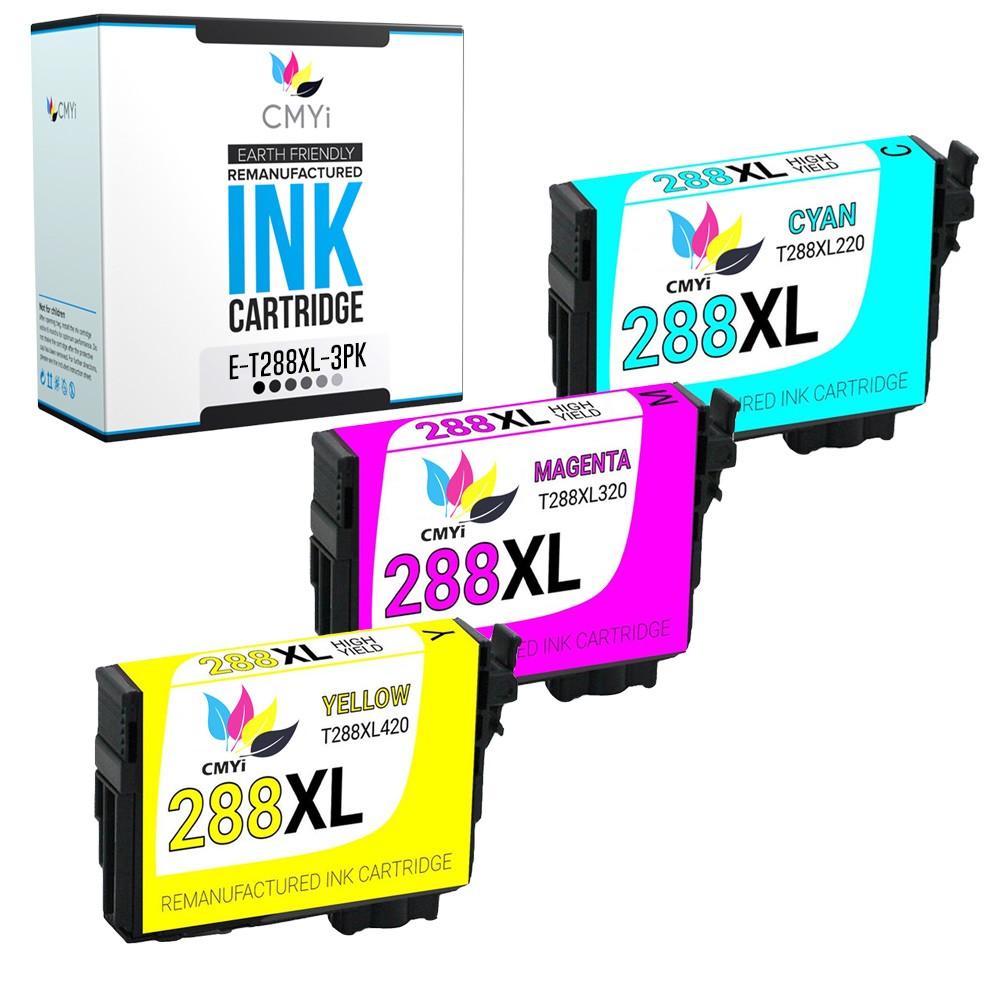 3-Pack CMYi Replacement 288XL Color Ink Cartridges for Epson Expression XP-446