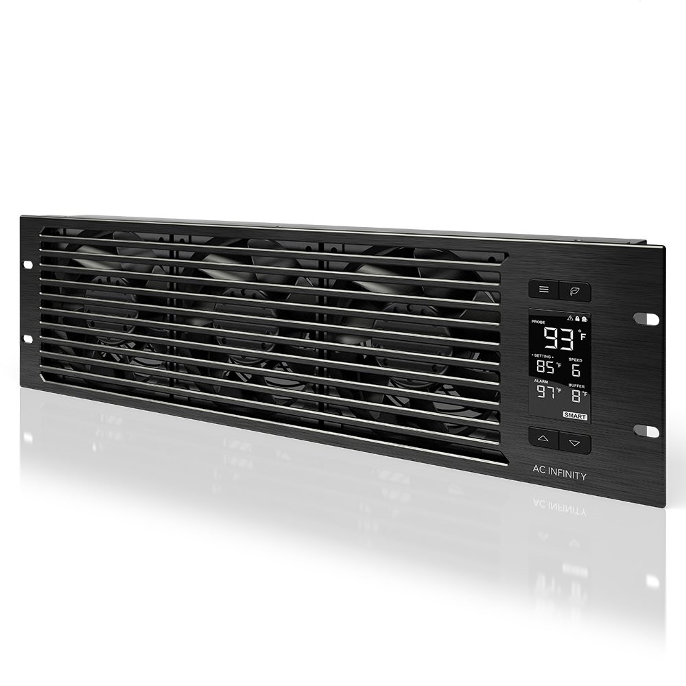 AC Infinity CLOUDPLATE T9-N, Rack Mount Fan Panel 3U, Intake Black
