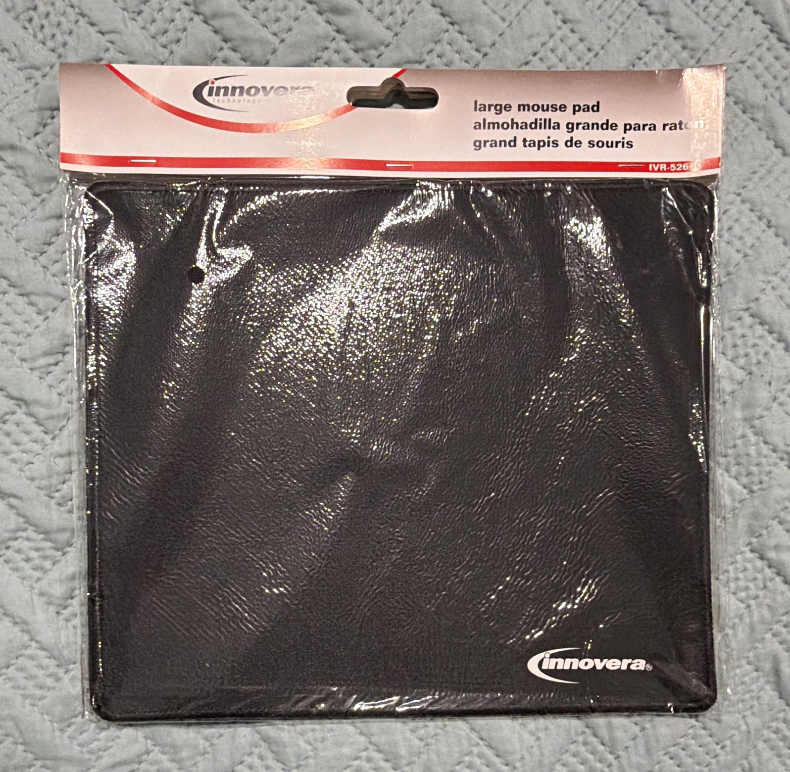 Innovera Large Non-Slip Black Fabric Mouse Pad IVR-52600 9 4/5 x 11 1/4